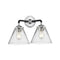 Cone Bath Vanity Light shown in the Black Polished Nickel finish with a Clear shade