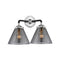 Cone Bath Vanity Light shown in the Black Polished Nickel finish with a Plated Smoke shade