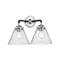 Cone Bath Vanity Light shown in the Black Polished Nickel finish with a Seedy shade