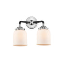 Bell Bath Vanity Light shown in the Black Polished Nickel finish with a Matte White shade