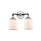 Bell Bath Vanity Light shown in the Black Polished Nickel finish with a Matte White shade