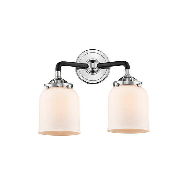 Bell Bath Vanity Light shown in the Black Polished Nickel finish with a Matte White shade