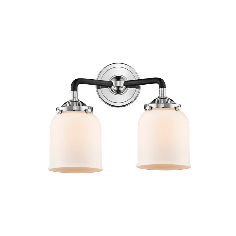 Bell Bath Vanity Light shown in the Black Polished Nickel finish with a Matte White shade