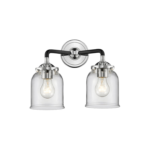 Bell Bath Vanity Light shown in the Black Polished Nickel finish with a Clear shade