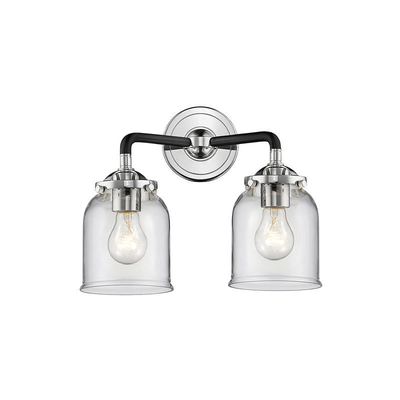 Bell Bath Vanity Light shown in the Black Polished Nickel finish with a Clear shade