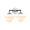 Oxford Bath Vanity Light shown in the Black Polished Nickel finish with a Matte White shade