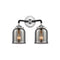 Bell Bath Vanity Light shown in the Black Polished Nickel finish with a Plated Smoke shade