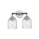 Bell Bath Vanity Light shown in the Black Polished Nickel finish with a Seedy shade