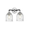 Bell Bath Vanity Light shown in the Black Polished Nickel finish with a Seedy shade