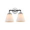 Cone Bath Vanity Light shown in the Black Polished Nickel finish with a Matte White shade