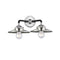 Railroad Bath Vanity Light shown in the Black Polished Nickel finish with a Polished Nickel shade
