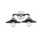Railroad Bath Vanity Light shown in the Black Polished Nickel finish with a Matte Black shade