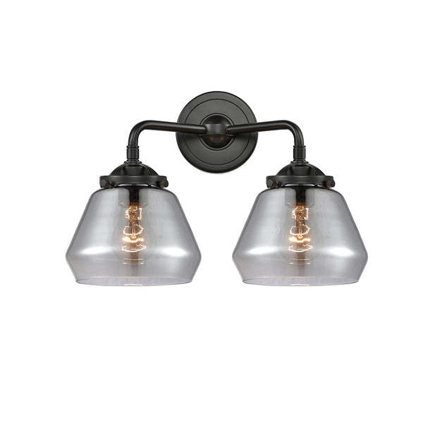Fulton Bath Vanity Light shown in the Oil Rubbed Bronze finish with a Plated Smoke shade
