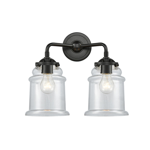 Canton Bath Vanity Light shown in the Oil Rubbed Bronze finish with a Clear shade
