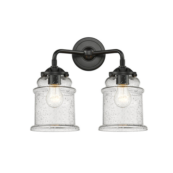 Canton Bath Vanity Light shown in the Oil Rubbed Bronze finish with a Seedy shade