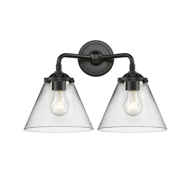 Cone Bath Vanity Light shown in the Oil Rubbed Bronze finish with a Clear shade