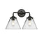 Cone Bath Vanity Light shown in the Oil Rubbed Bronze finish with a Clear shade