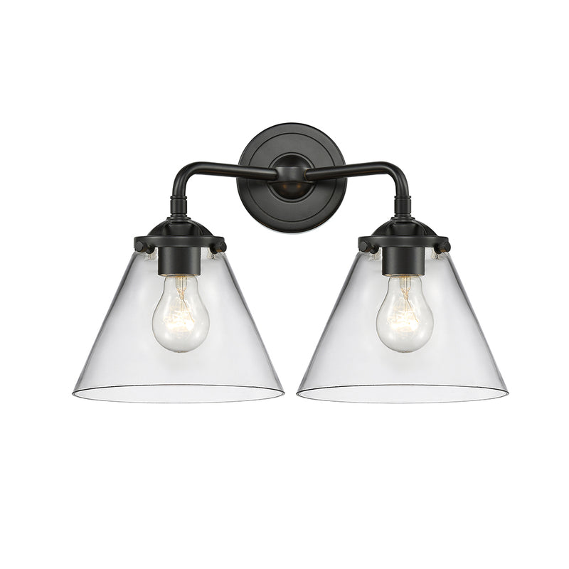 Cone Bath Vanity Light shown in the Oil Rubbed Bronze finish with a Clear shade