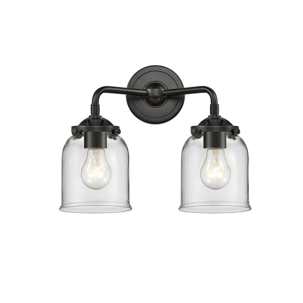 Bell Bath Vanity Light shown in the Oil Rubbed Bronze finish with a Clear shade