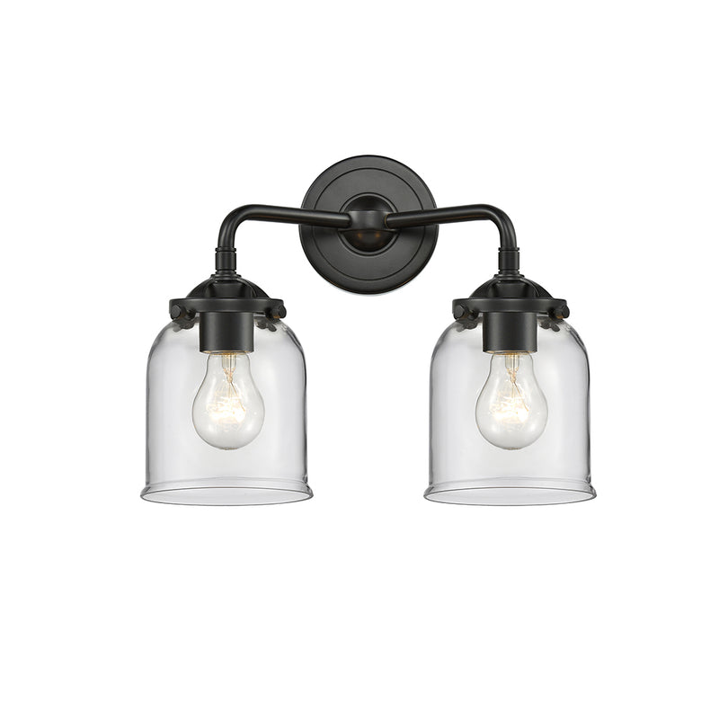 Bell Bath Vanity Light shown in the Oil Rubbed Bronze finish with a Clear shade