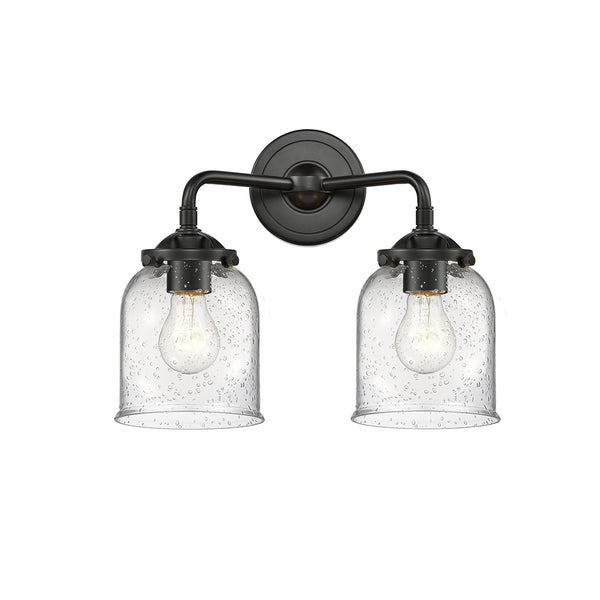 Bell Bath Vanity Light shown in the Oil Rubbed Bronze finish with a Seedy shade