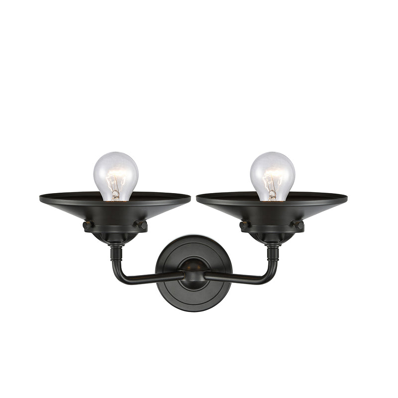 Innovations Lighting Railroad 2 Light Bath Vanity Light Part Of The Nouveau Collection 284-2W-OB-M5-OB-LED