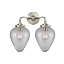 Geneseo Bath Vanity Light shown in the Brushed Satin Nickel finish with a Clear Crackled shade