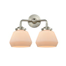 Fulton Bath Vanity Light shown in the Brushed Satin Nickel finish with a Matte White shade