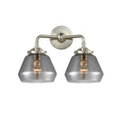Fulton Bath Vanity Light shown in the Brushed Satin Nickel finish with a Plated Smoke shade