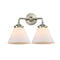 Cone Bath Vanity Light shown in the Brushed Satin Nickel finish with a Matte White shade