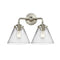 Cone Bath Vanity Light shown in the Brushed Satin Nickel finish with a Clear shade