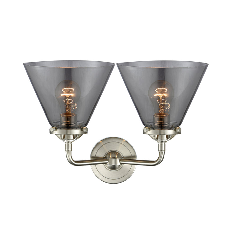 Innovations Lighting Large Cone 2 Light Bath Vanity Light Part Of The Nouveau Collection 284-2W-SN-G43-LED