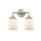 Bell Bath Vanity Light shown in the Brushed Satin Nickel finish with a Matte White shade