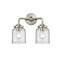 Bell Bath Vanity Light shown in the Brushed Satin Nickel finish with a Clear shade