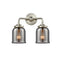 Bell Bath Vanity Light shown in the Brushed Satin Nickel finish with a Plated Smoke shade