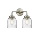 Bell Bath Vanity Light shown in the Brushed Satin Nickel finish with a Seedy shade
