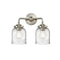 Bell Bath Vanity Light shown in the Brushed Satin Nickel finish with a Seedy shade