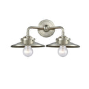 Railroad Bath Vanity Light shown in the Brushed Satin Nickel finish with a Brushed Satin Nickel shade
