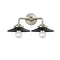 Railroad Bath Vanity Light shown in the Brushed Satin Nickel finish with a Matte Black shade