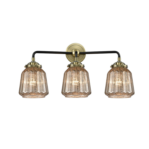 Chatham Bath Vanity Light shown in the Black Antique Brass finish with a Mercury shade