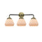Fulton Bath Vanity Light shown in the Black Antique Brass finish with a Matte White shade