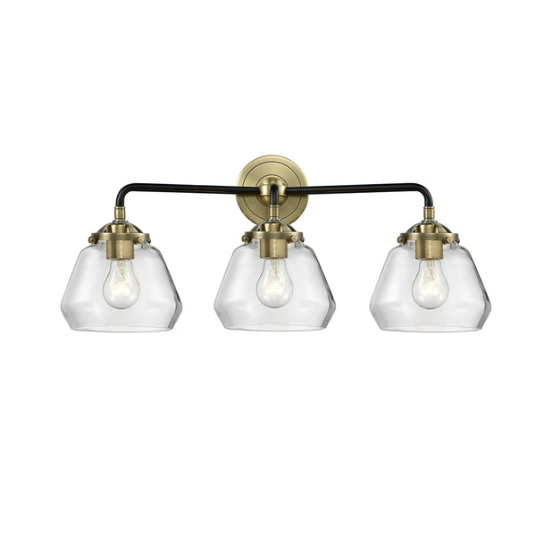 Fulton Bath Vanity Light shown in the Black Antique Brass finish with a Clear shade