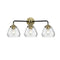 Fulton Bath Vanity Light shown in the Black Antique Brass finish with a Clear shade
