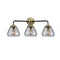 Fulton Bath Vanity Light shown in the Black Antique Brass finish with a Plated Smoke shade