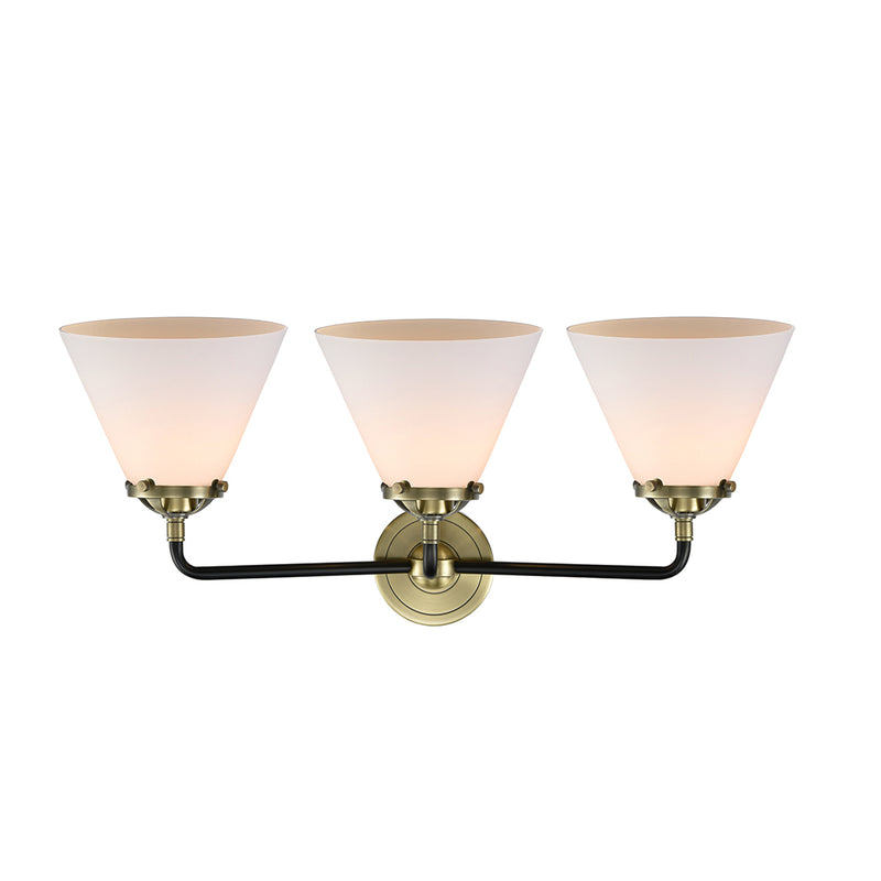 Innovations Lighting Large Cone 3 Light Bath Vanity Light Part Of The Nouveau Collection 284-3W-BAB-G41-LED