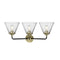 Innovations Lighting Large Cone 3 Light Bath Vanity Light Part Of The Nouveau Collection 284-3W-BAB-G42-LED