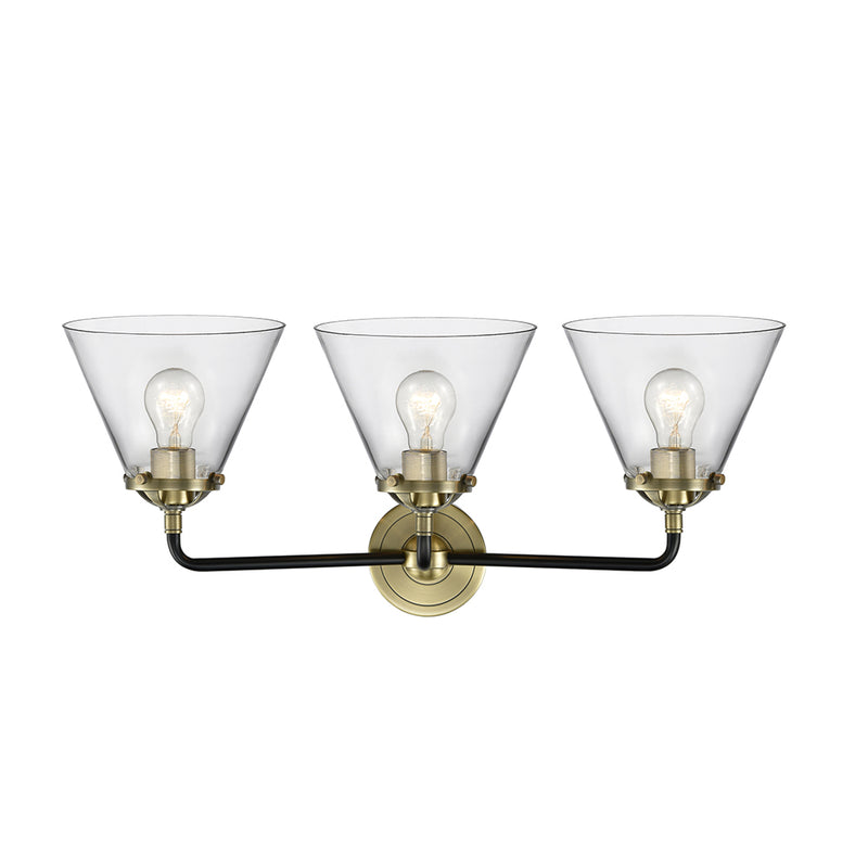 Innovations Lighting Large Cone 3 Light Bath Vanity Light Part Of The Nouveau Collection 284-3W-BAB-G42-LED
