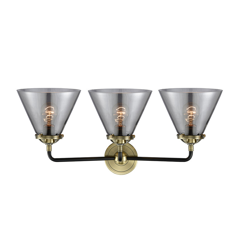 Innovations Lighting Large Cone 3 Light Bath Vanity Light Part Of The Nouveau Collection 284-3W-BAB-G43-LED
