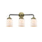 Bell Bath Vanity Light shown in the Black Antique Brass finish with a Matte White shade