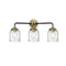 Bell Bath Vanity Light shown in the Black Antique Brass finish with a Seedy shade
